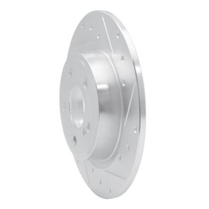 Infiniti QX30 Brake Rotor (1) - Rear Right - R1 Concepts - Drilled & Slotted - Silver - `14-`20